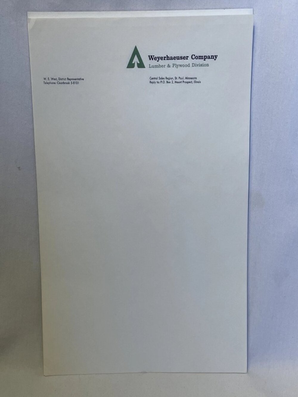 Weyerhaeuser Company Vintage Stationery Letterhead Plywood Lumber Paper Lot 11pc - Picture 2 of 7